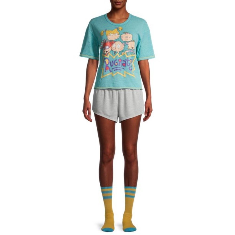 Rugrats womens Pajamas Set Shirt top Shorts Socks 3 piece new